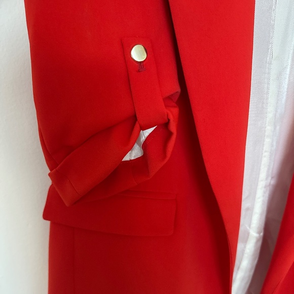 NWT Zara Blazer with Rolled Up Sleeves Red Large - Picture 3 of 5